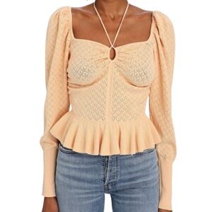 NWT Ulla Johnson Leland Puff Sleeve Honey Peach Top - Sz M & L Available
